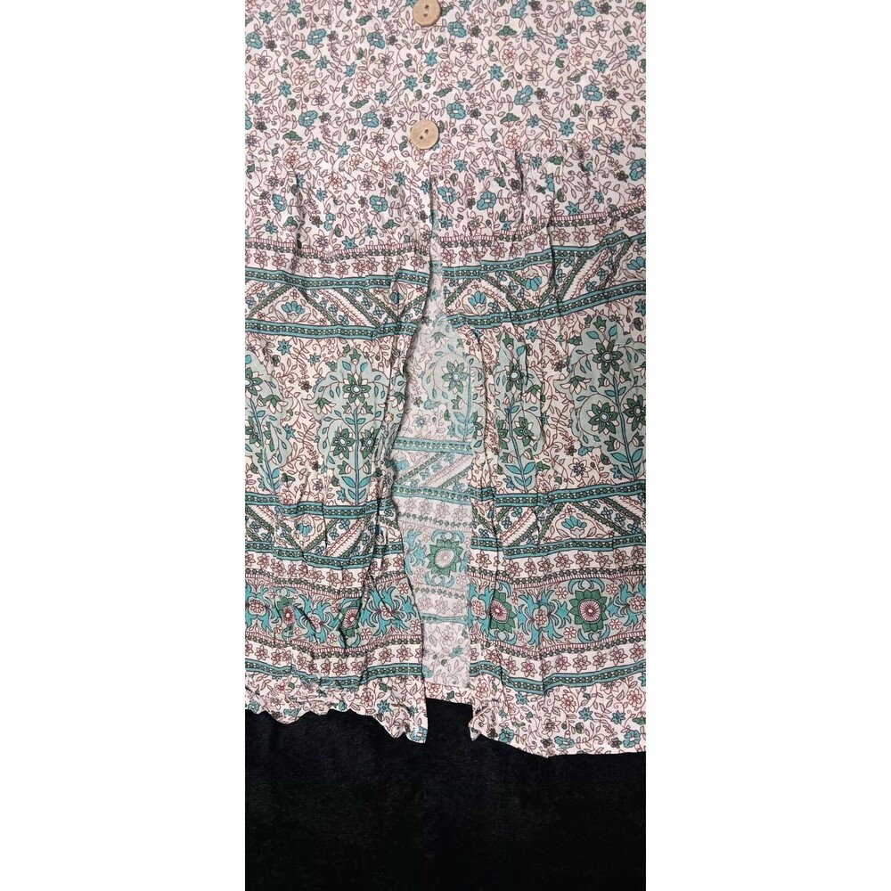 Boho High Waisted Button Up Maxi Skirt Small Micro Floral Cottagecore Prairie - Picture 6 of 11